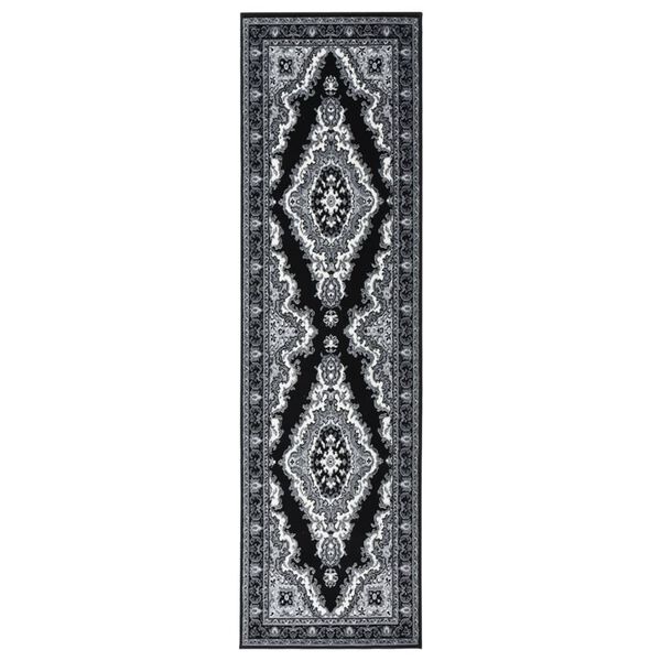 vidaXL Tapis BCF Noir 100x400 cm