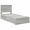 vidaXL Cadre de lit Gris Sonoma 90 x 200 cm Bois d'ing&eacute;nierie