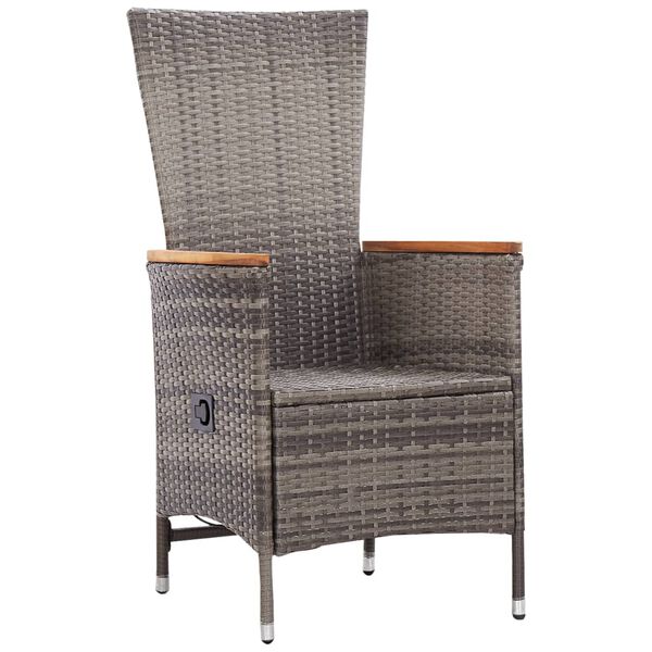 vidaXL Chaises d'ext&eacute;rieur lot de 2 avec coussins R&eacute;sine tress&eacute;e Gris