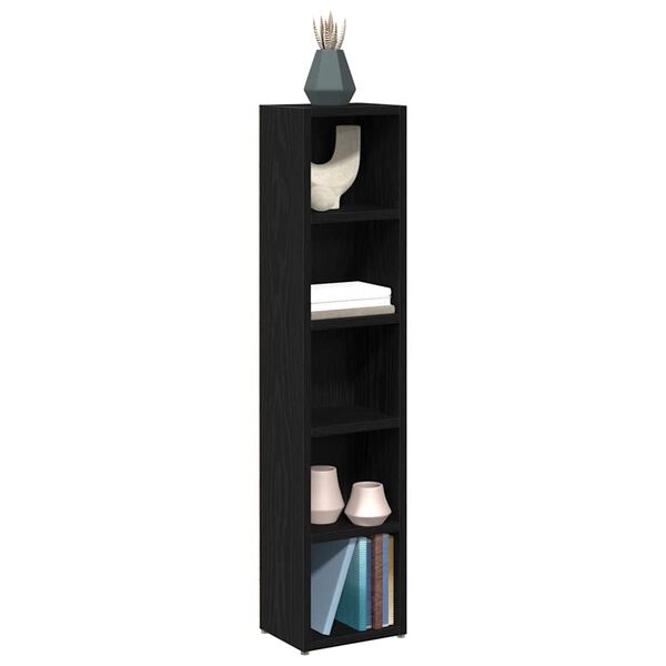 vidaXL Armoires &agrave; CD 2 pcs ch&ecirc;ne noir 21x16x93,5 cm bois d'ing&eacute;nierie