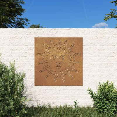 vidaXL Décoration murale jardin 55x55 cm acier corten design du soleil