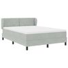 vidaXL Lit &agrave; ressorts avec matelas Gris clair 140 x 190 cm Velours