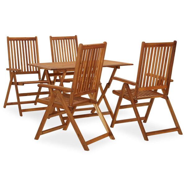 vidaXL Ensemble &agrave; manger de jardin 5 pcs Bois d'acacia massif