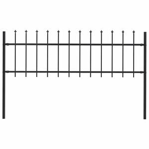 vidaXL Cl&ocirc;ture de jardin Woerden avec pointe en acier noir 181 x 60 cm