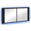 vidaXL Cabinet Miroir LED Ch&ecirc;ne noir 100 x 12 x 45 cm
