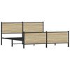 vidaXL Cadre de lit en m&eacute;tal sans matelas ch&ecirc;ne sonoma 200x200 cm