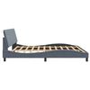 vidaXL Cadre de lit sans matelas Hanko gris fonc&eacute; 200x200 cm velours