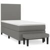 vidaXL Sommier &agrave; lattes de lit avec matelas Gris fonc&eacute; 80x200 cm Tissu