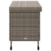 vidaXL Bo&icirc;te de rangement de jardin et roues gris r&eacute;sine tress&eacute;e