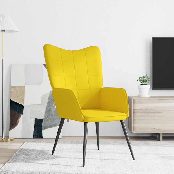 vidaXL Chaise de relaxation Jaune moutarde Tissu