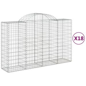 vidaXL Paniers &agrave; gabions arqu&eacute;s 18 pcs 200x50x120/140 cm Fer galvanis&eacute;
