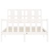 vidaXL Cadre de lit sans matelas blanc 140x190 cm bois de pin massif