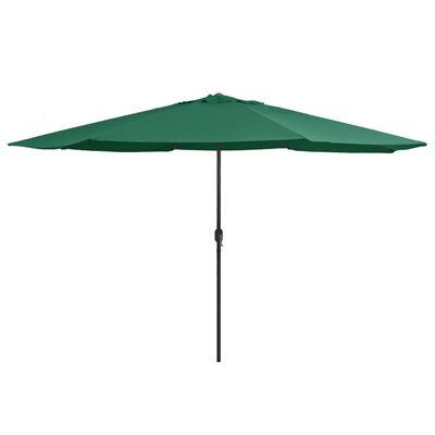 vidaXL Parasol de jardin avec mât en métal 390 cm vert