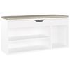vidaXL Banc &agrave; chaussures coussin Blanc 104x30x49 cm Bois d'ing&eacute;nierie