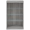 vidaXL Buffet avec lumi&egrave;res LED sonoma gris 60,5x37x100 cm
