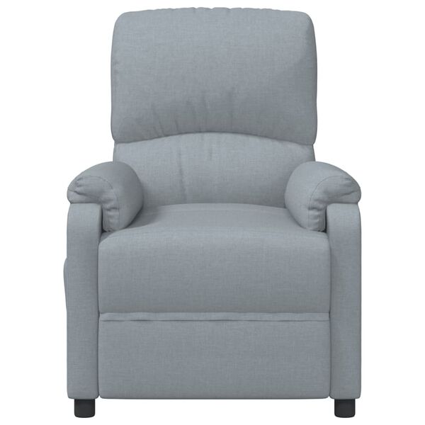 vidaXL Fauteuil de massage Gris clair Tissu