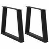vidaXL Pieds de table basse en forme de V, 2 pi&egrave;ces, noir, 50 x (42-43,3) cm, acier