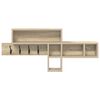 vidaXL Porte-manteau mural Ch&ecirc;ne Sonoma 100 x 12 x 43,5 cm