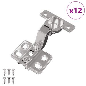 vidaXL Charni&egrave;re 12 pcs Nickel 85 x 52,5 x 9,5 mm Fer