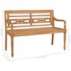 vidaXL Banc Batavia avec coussin blanc cr&egrave;me 150cm Bois de teck massif