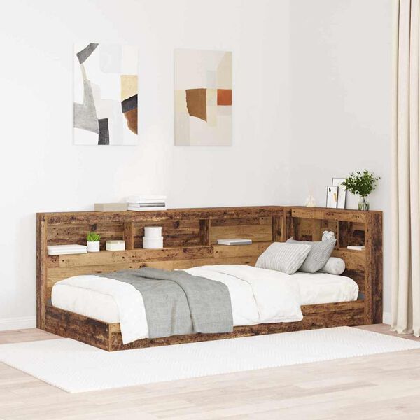 vidaXL T&ecirc;te de lit de rangement Bois Ancien 90 cm Bois d'ing&eacute;nierie