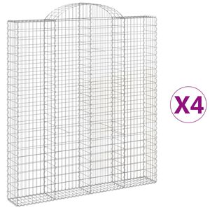 vidaXL Paniers &agrave; gabions arqu&eacute;s 4 pcs 200x30x220/240 cm fer galvanis&eacute;