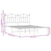 vidaXL Cadre de lit m&eacute;tal sans matelas et t&ecirc;te de lit blanc 140x190 cm