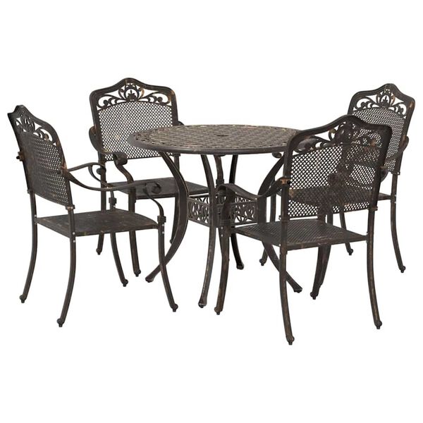 vidaXL Ensemble de salle &agrave; manger pour jardin 5 pcs Bronze