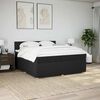 vidaXL Sommier &agrave; lattes de lit avec matelas Noir 200x200 cm Tissu