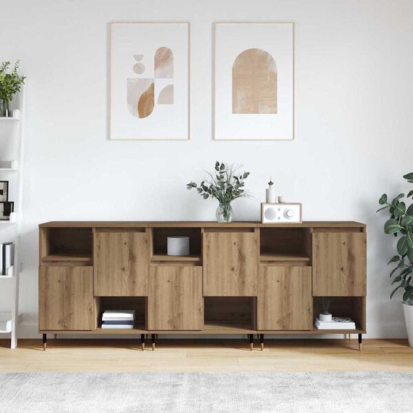 vidaXL Buffets 3 pcs ch&ecirc;ne artisanal 180 x 35 x 70 cm