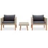 vidaXL Salon de jardin 3 pcs avec coussins R&eacute;sine tress&eacute;e Beige