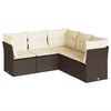 vidaXL Salon de jardin avec coussins 5 pcs marron r&eacute;sine tress&eacute;e