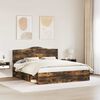 vidaXL Cadre de lit Ch&ecirc;ne fum&eacute; 200 x 200 cm Pin massif