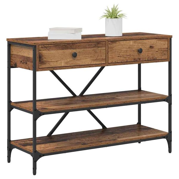 vidaXL Table console avec tiroir Marron 100 x 34,5 x 75 cm bois