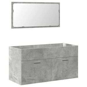 vidaXL Armoire de bain avec miroir gris b&eacute;ton bois d'ing&eacute;nierie