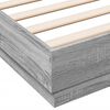 vidaXL Cadre de lit avec LED sans matelas sonoma gris 135x190 cm