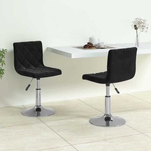 vidaXL Chaises pivotantes &agrave; manger lot de 2 noir velours
