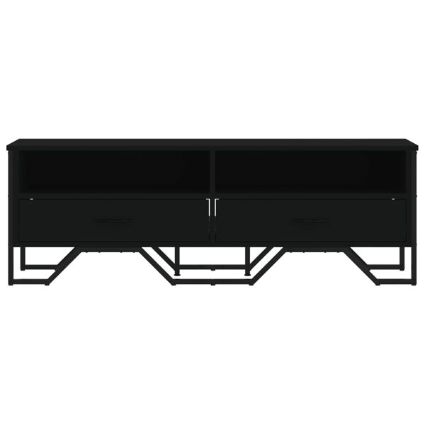 vidaXL Meuble TV noir 122x34x41 cm bois d'ing&eacute;nierie