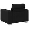 vidaXL Canap&eacute; 3 pcs Noir 219 x 80 x 82 cm Tissu en lin m&eacute;lang&eacute;