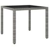 vidaXL Table de jardin Gris 90x90x75 cm R&eacute;sine tress&eacute;e