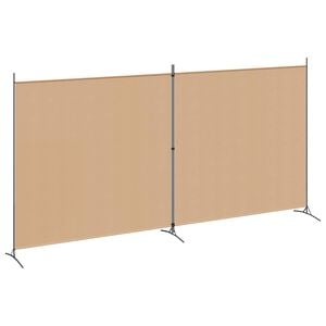 vidaXL Paravent &agrave; 2 panneaux Beige 348 x 180 cm Tissu