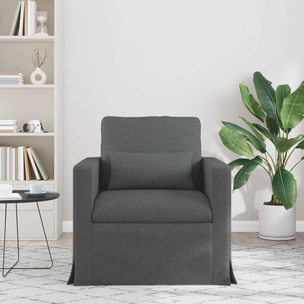 vidaXL Canap&eacute; Gris fonc&eacute;