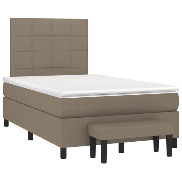 vidaXL Sommier &agrave; lattes de lit avec matelas Taupe 120x200 cm Tissu