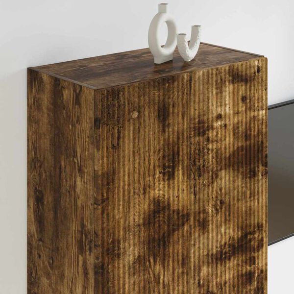 vidaXL Meuble TV mural Ch&ecirc;ne fum&eacute; 59,5 x 31 x 100 cm Bois d'ing&eacute;nierie