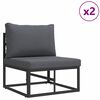 vidaXL Ensemble de canap&eacute; de jardin 4 pcs Noir M&eacute;tal