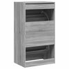 vidaXL Armoire &agrave; chaussures 2 tiroirs rabattables sonoma gris