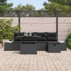 vidaXL Ensemble de canap&eacute; de jardin avec coussin 6 pcs Noir Poly rotin