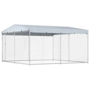 vidaXL Chenil ext&eacute;rieur avec toit pour chiens 382x382x225 cm