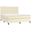 vidaXL Sommier &agrave; lattes de lit avec matelas et LED Cr&egrave;me 180x200 cm