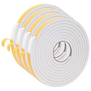 vidaXL Ruban adh&eacute;sif en mousse 4 pcs Blanc 15mm x 5m Mousse CR